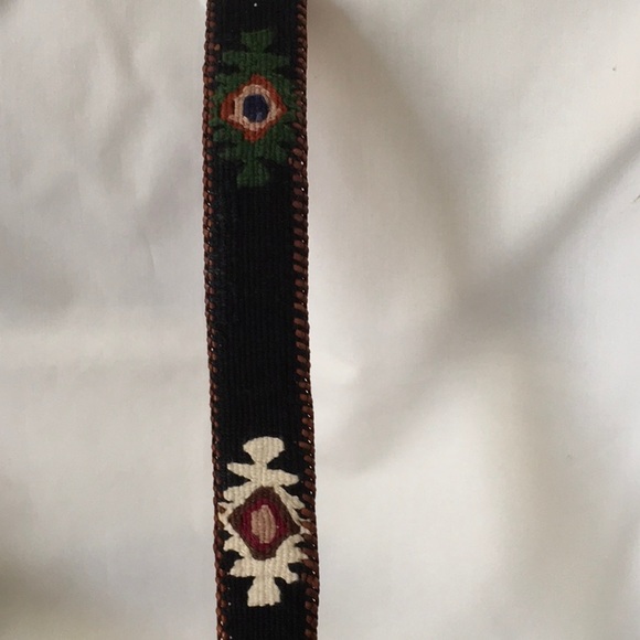 Black Leather/Corduroy Belt - Picture 3 of 4